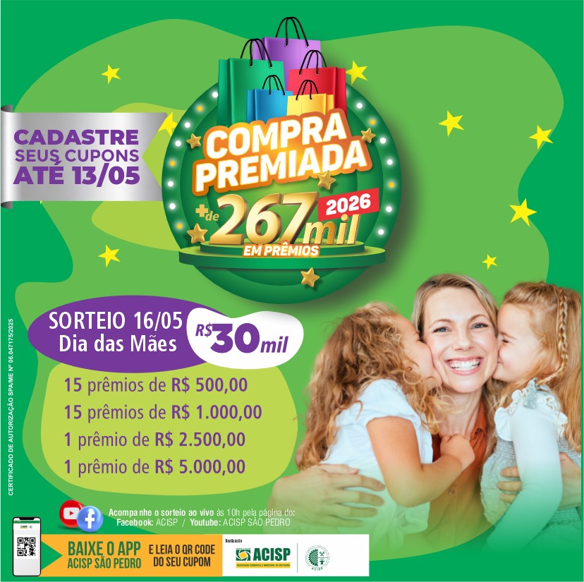 Confira os ganhadores do sorteio de Dia das Mães da Compar premiada 2026